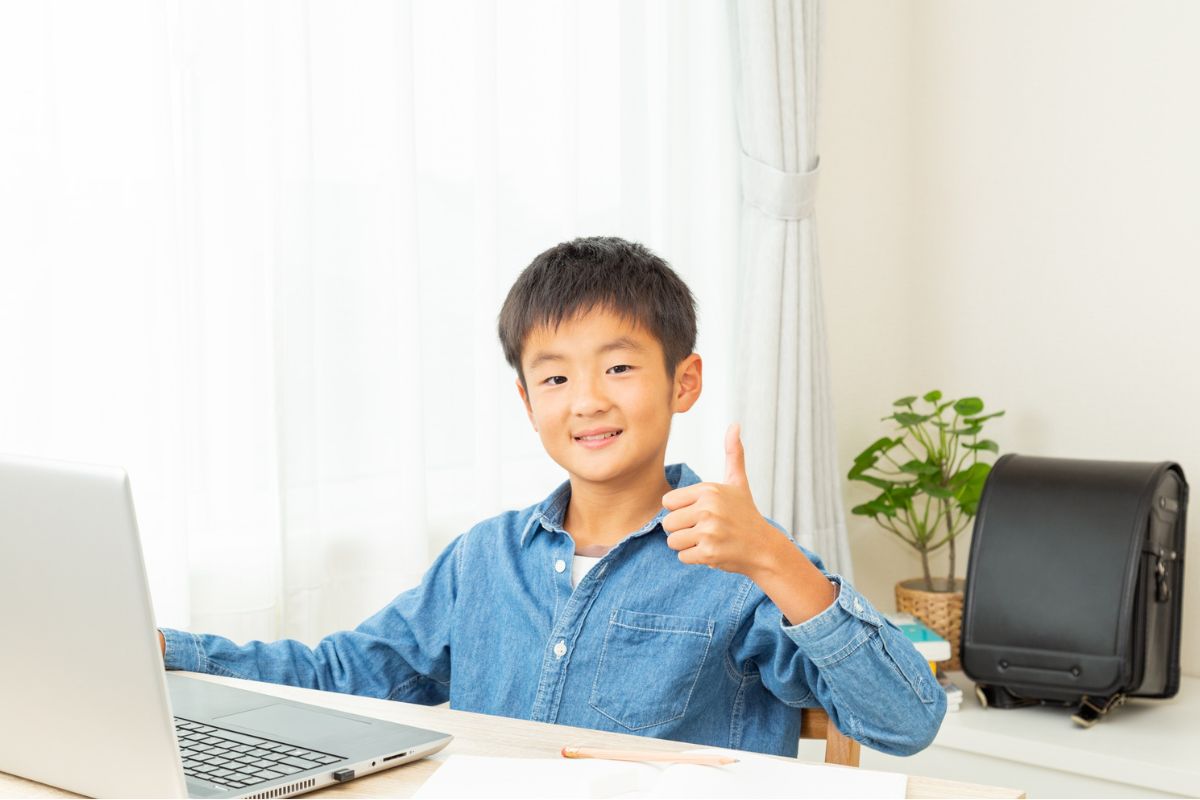 勉強の達成感を振り返る様子