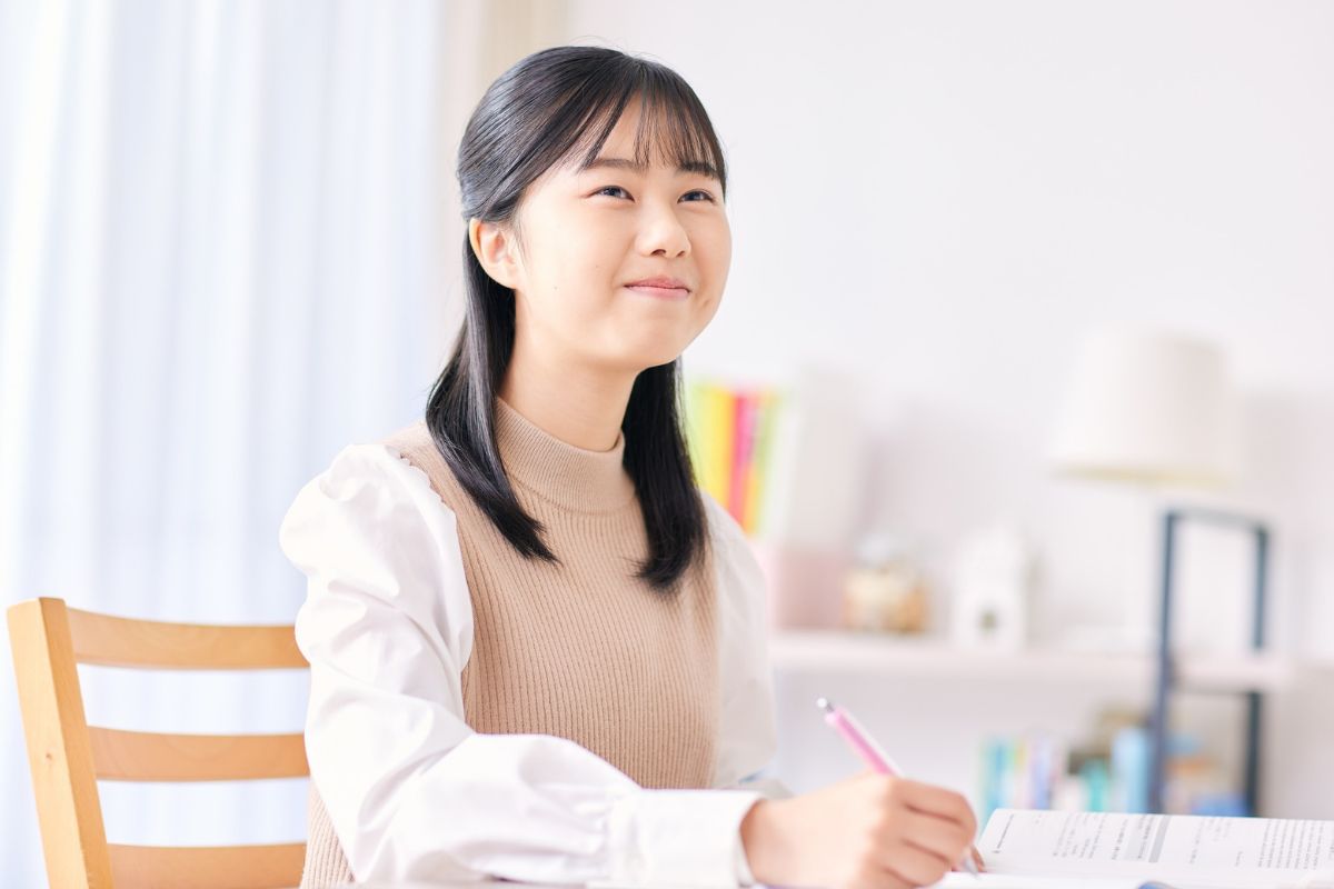 前向きにテスト対策に取り組む学習イメージ
